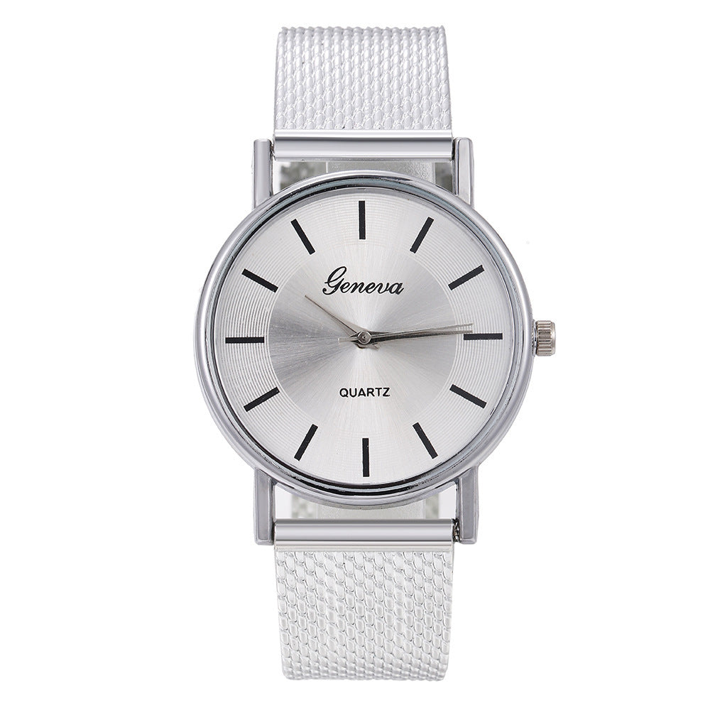New aliexpress men's quartz wristwatch couple watch set women's casual fashion mesh strap watch ladies' watch