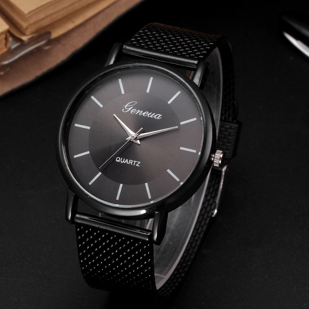 New aliexpress men's quartz wristwatch couple watch set women's casual fashion mesh strap watch ladies' watch