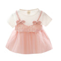 Korean style girls' summer 2019 new arrivals: girls' export short-sleeve dress, baby mesh princess dress, cross-border dropshipping