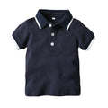 European and american summer boys' solid color polo shirt - trendy short sleeve korean style for toddlers and young children