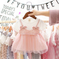 Korean style girls' summer 2019 new arrivals: girls' export short-sleeve dress, baby mesh princess dress, cross-border dropshipping