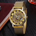 Hot-selling men's watch for foreign trade, hollow-out design, non-mechanical, casual and fashionable mesh strap, men's quartz watch, wholesale from manufacturer