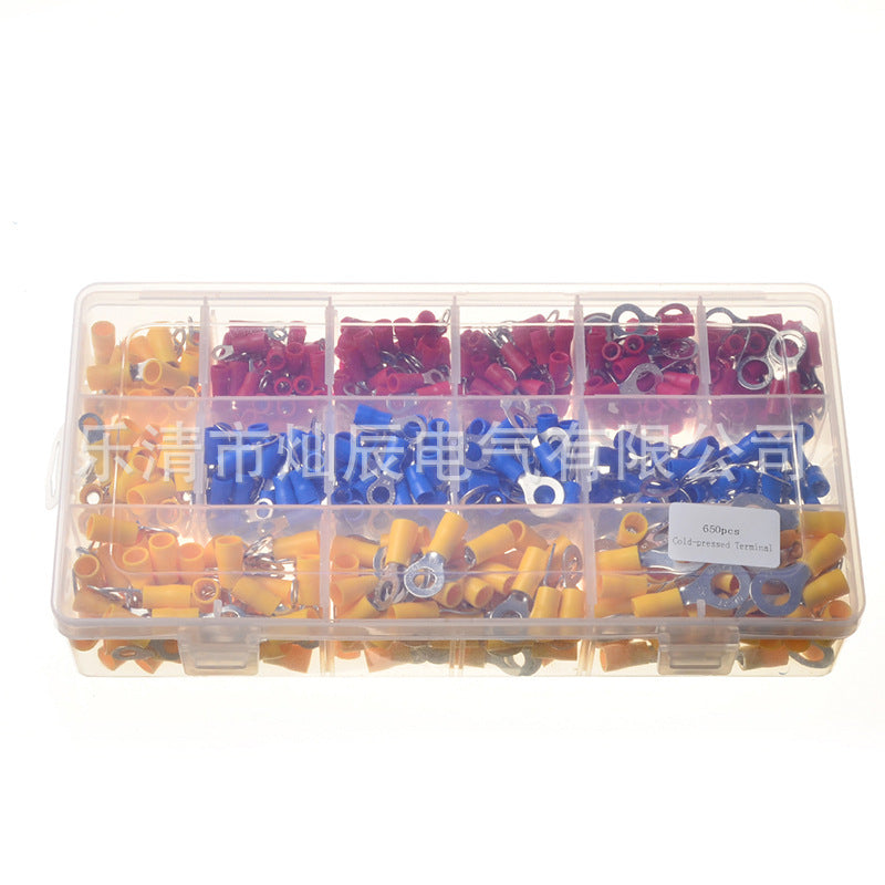 650PCS cold-pressed terminal box O-ring PVC terminal factory direct sales  e-commerce supply