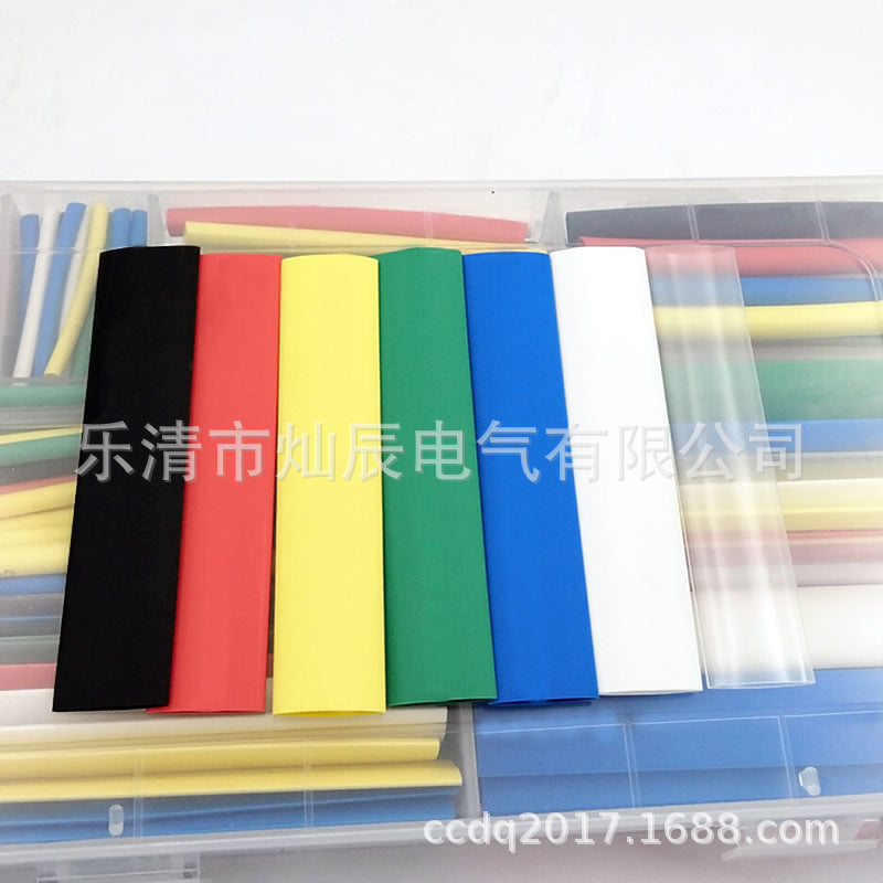 Cross-border e-commerce 385pcs boxed, color heat shrinkable tube combination, factory direct sales, heat shrinkable insulating sleeve