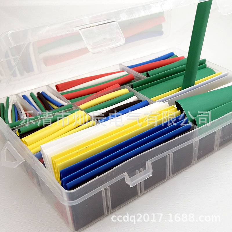Cross-border e-commerce 385pcs boxed, color heat shrinkable tube combination, factory direct sales, heat shrinkable insulating sleeve