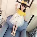 Export children's clothing: hot-selling european and american cartoon graffiti girls' chiffon sundress - dropshipping available