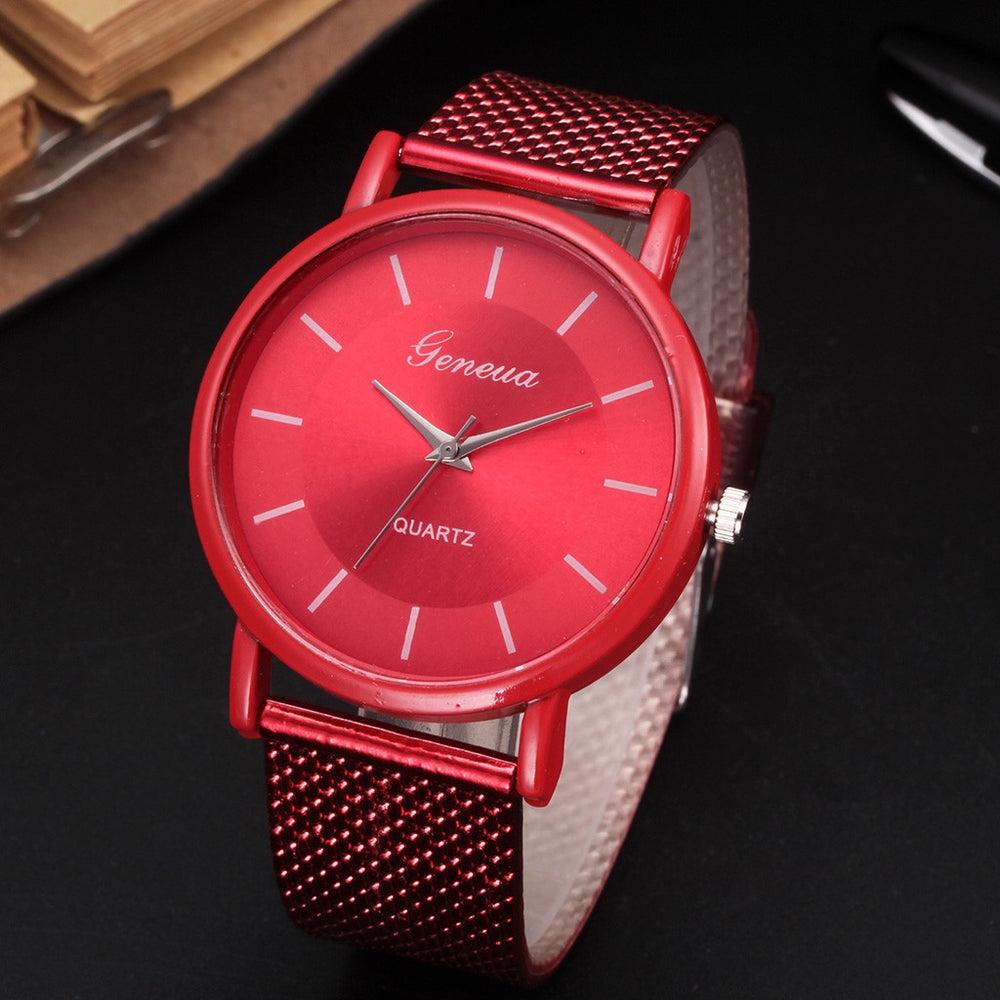 New aliexpress men's quartz wristwatch couple watch set women's casual fashion mesh strap watch ladies' watch