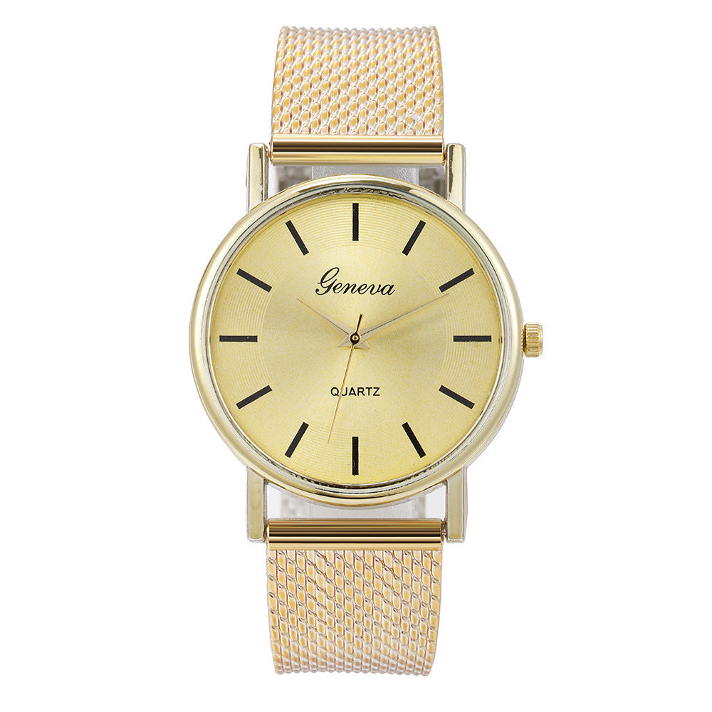 New aliexpress men's quartz wristwatch couple watch set women's casual fashion mesh strap watch ladies' watch