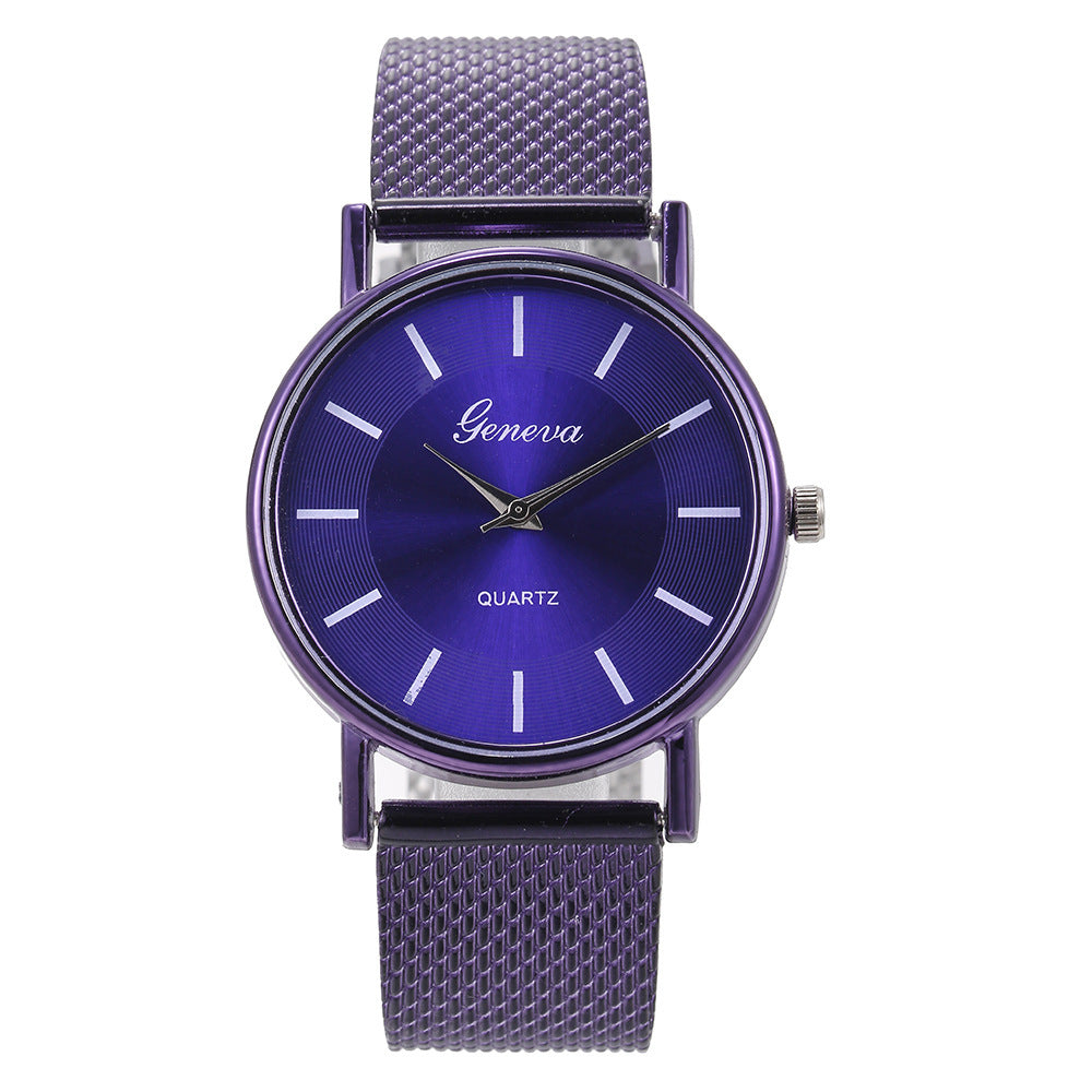 New aliexpress men's quartz wristwatch couple watch set women's casual fashion mesh strap watch ladies' watch