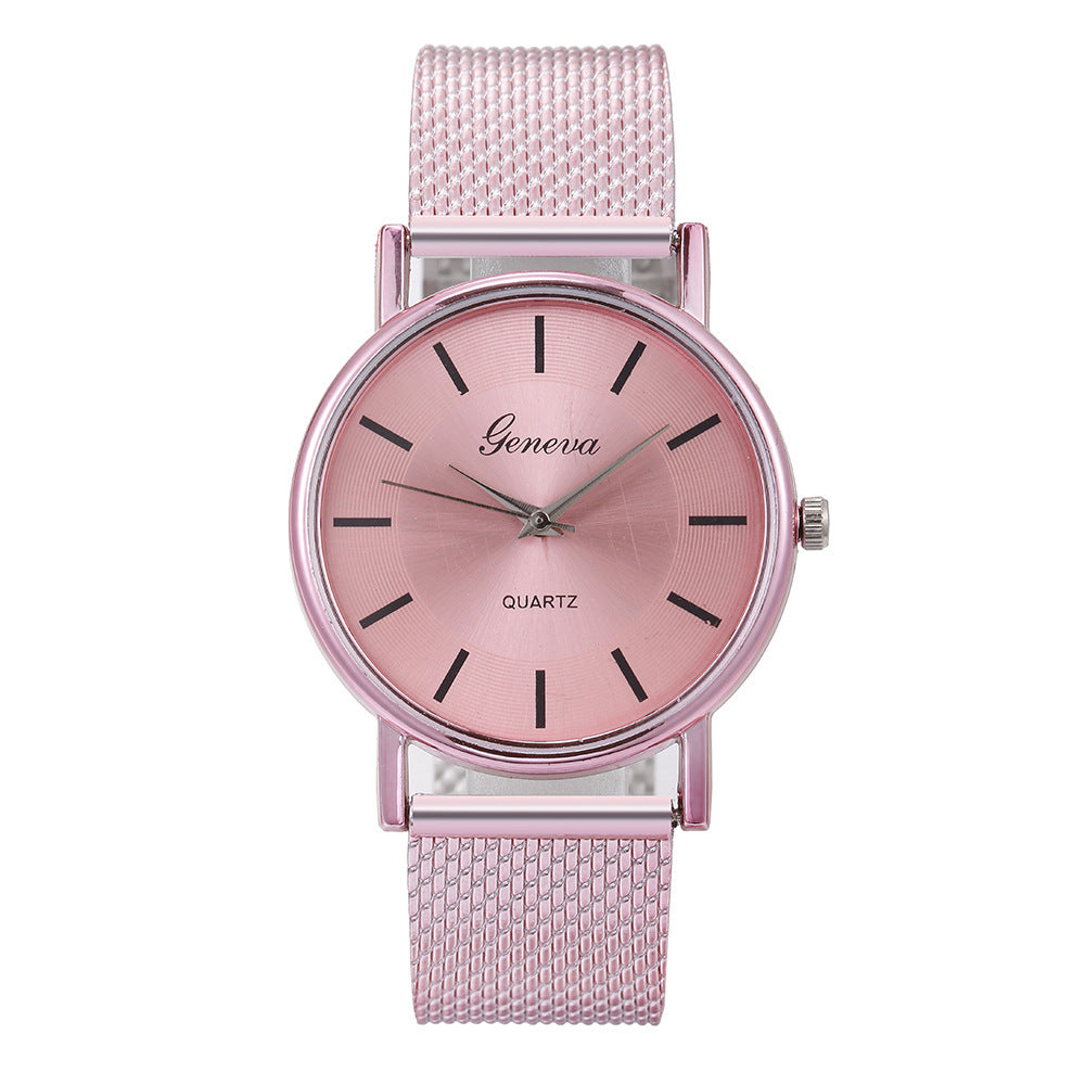 New aliexpress men's quartz wristwatch couple watch set women's casual fashion mesh strap watch ladies' watch