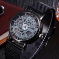 Hot-selling men's watch for foreign trade, hollow-out design, non-mechanical, casual and fashionable mesh strap, men's quartz watch, wholesale from manufacturer