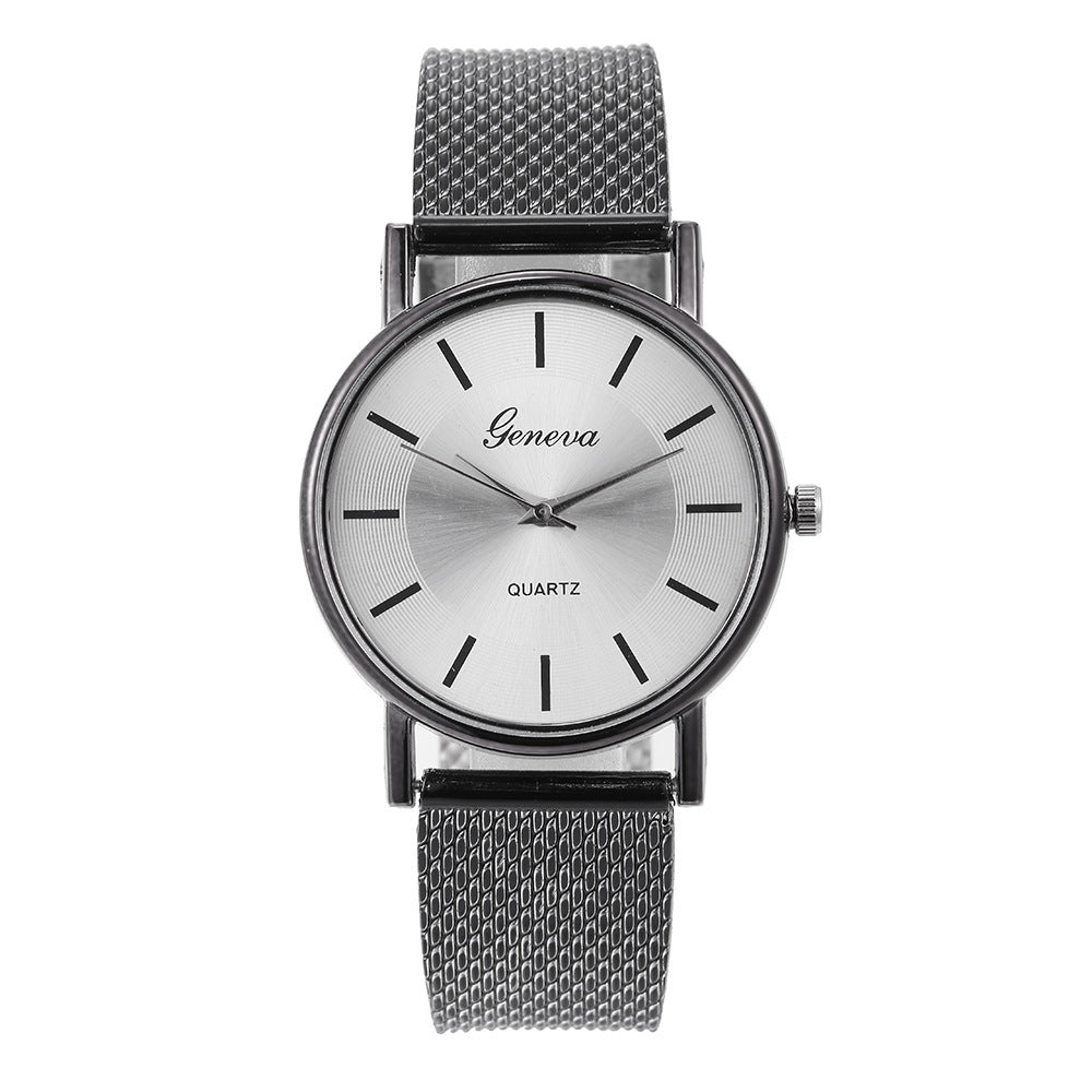 New aliexpress men's quartz wristwatch couple watch set women's casual fashion mesh strap watch ladies' watch