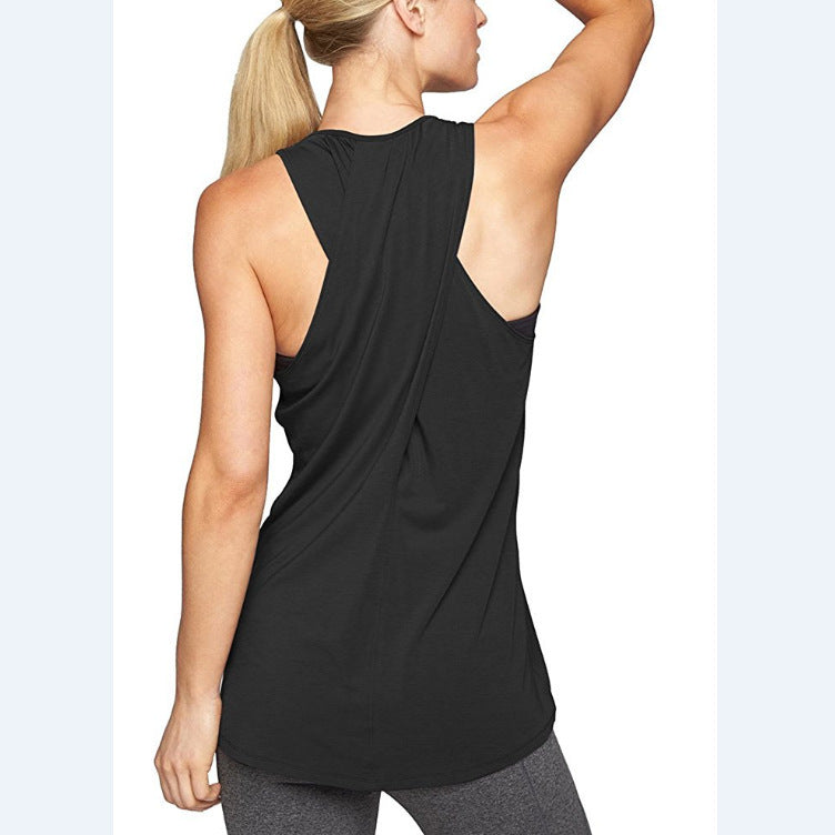 fitness sports tank top - european & american export women's fashion casual criss-cross yoga tank