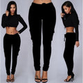 2025wish european and american women's multi-pocket drawstring casual pants 8509#