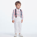Ins kidslong sleevessuit cross-border fashionnew arrival boys shirt suspenders two-piece setboy suit