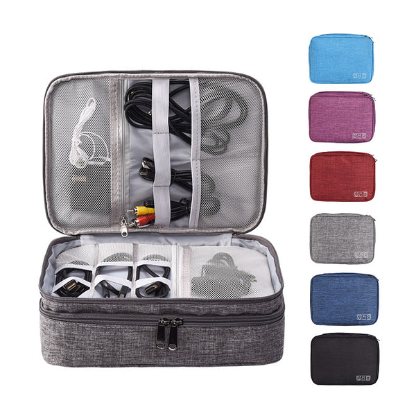 Beilian earphones, digital bag, three-layer finishing, cosmetics storage bag, wholesale, anti-collision, power bank, data cable storage box.
