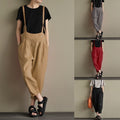 2026 cross-border wish amazon new european and american style women's vintage cotton linen overalls casual long pants - in stock