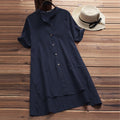 2025 ebay amazon casual women's raglan sleeve button-down pocket cotton linen shirt - new arrival