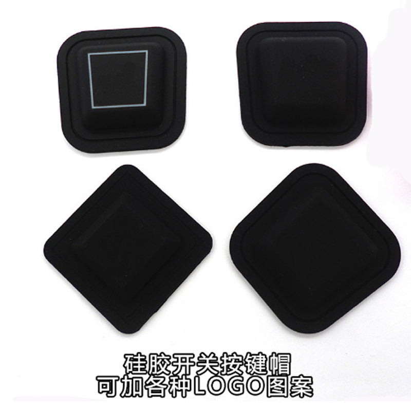 Factory direct sales light transmission button can be colored square heating rubber clothing switch silicone button cap