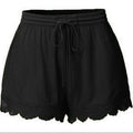 fashionsummerpure color lacetie backshortscasual pants for women in large quantities in stock