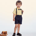 Children's clothing kids short-sleeved shirt boy's khaki overallstwo-piece set baby boy trendy suit infant and toddler