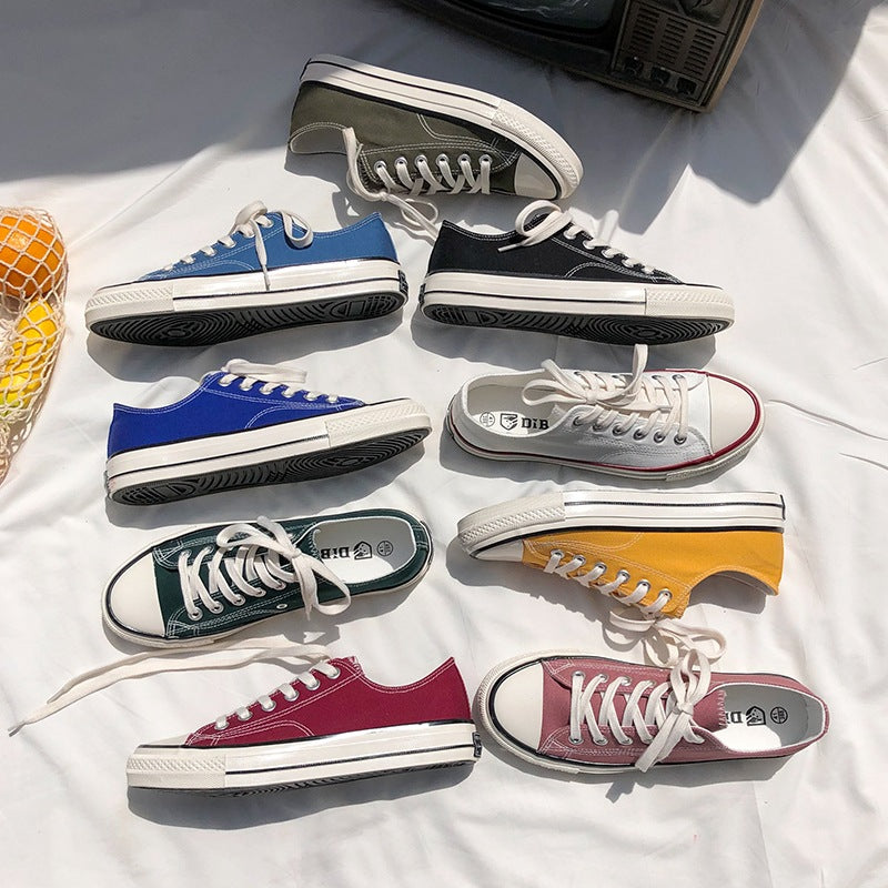 New korean street style timeless classic versatile sneakers retro 1970s replica canvas shoes women's 1001