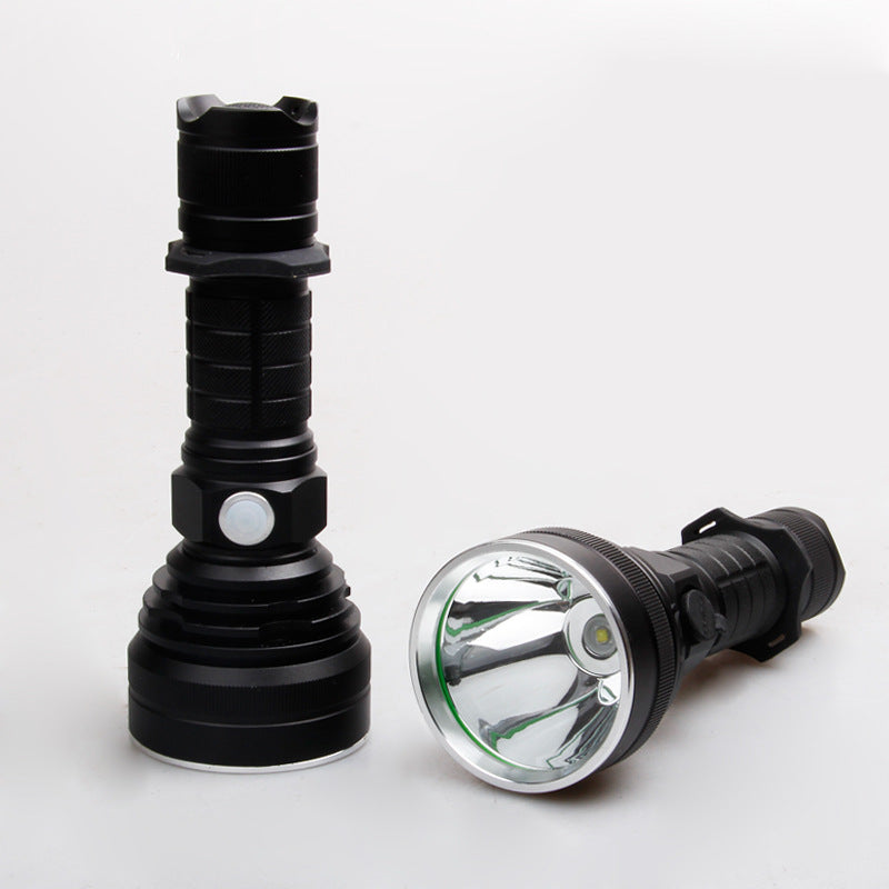 USB charging long-beam strong light double switch aluminum alloy flashlight 10 watts 1000 lumens XM L2 lamp bead flashlight