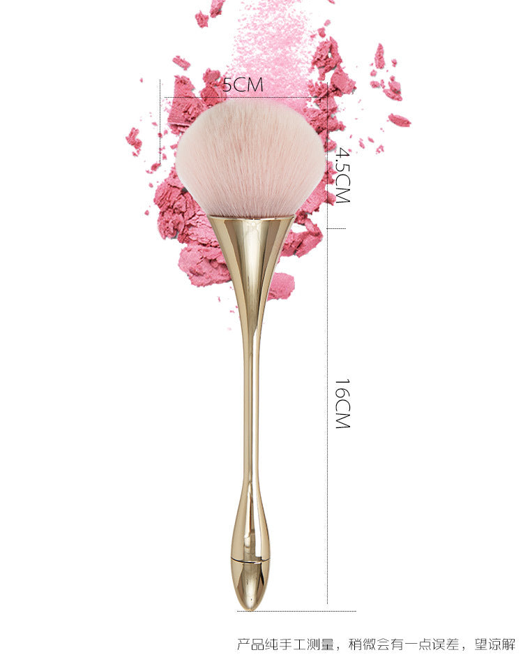 Large soft loose powder blush manicure brush single champagne color small waist beauty tool personalized plastic makeup brush