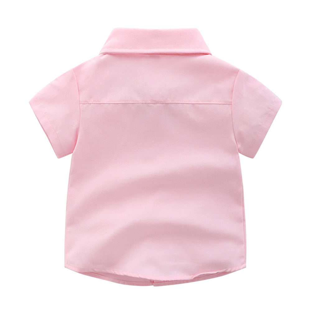 New summer korean style boys' clothing: boys' summer pink shirt, boys' summer outfits, children's wear