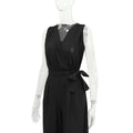 cross-border european and american women's pants  wide-leg jumpsuit sleeveless v-neck romper pants