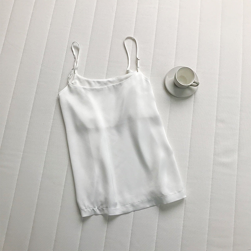 Ebyasummer inner wear or single wear textured satin spaghetti strap camisole women's ready stock