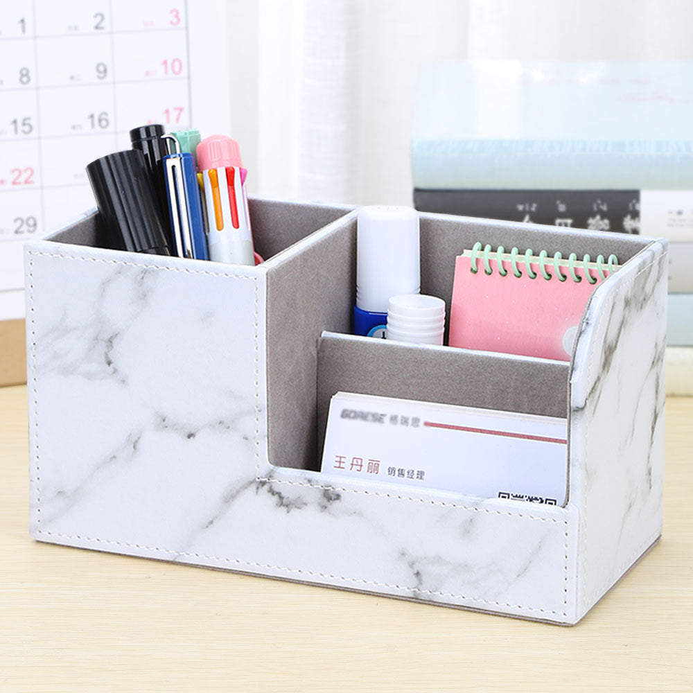 Creative Office Pen Holder ins High Value Leather Storage Holder Stylish and Simple Multifunctional Storage Box Desktop Gifts
