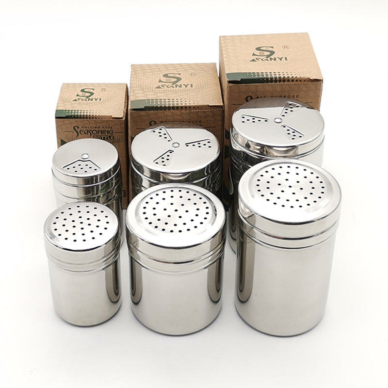 Sanyi bbq seasoning jar pepper cumin seasoning sprinkler jar kitchen stainless steel rotate multifunctional seasoning bottle