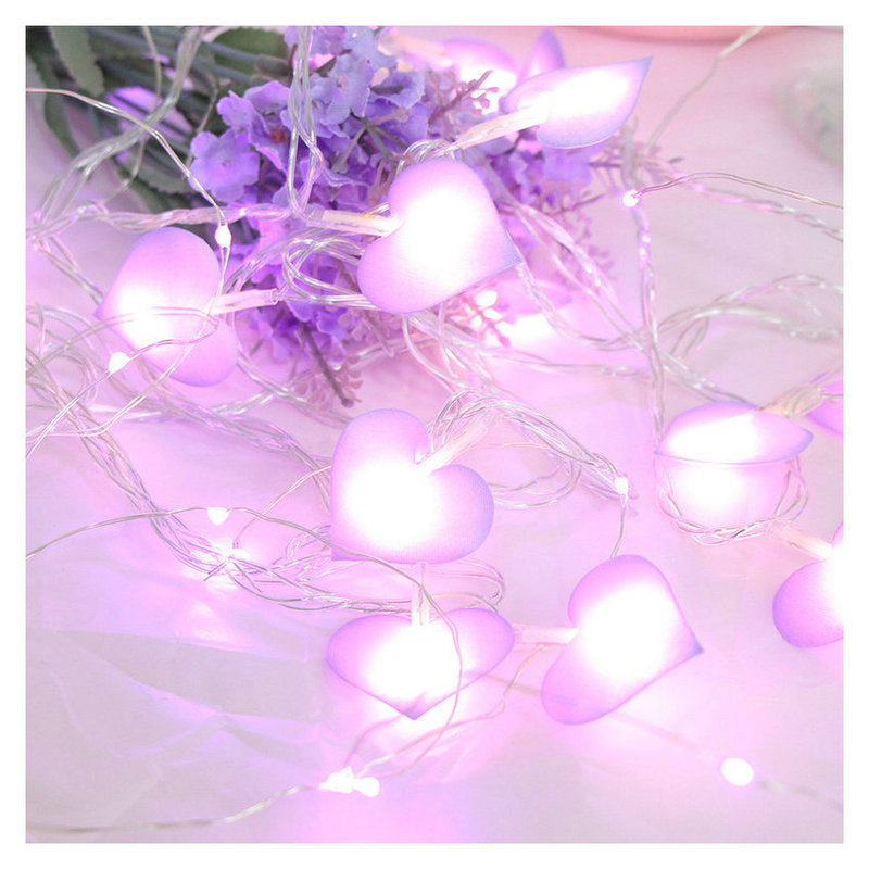LED pink love light string girl heart room decoration flashing light soft sister dormitory peach heart fabric prop small lantern