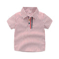 children's suitsummer boys' lapel short-sleeved stripesshirtcasual pants k-stylekidssuit manufacturer wholesale
