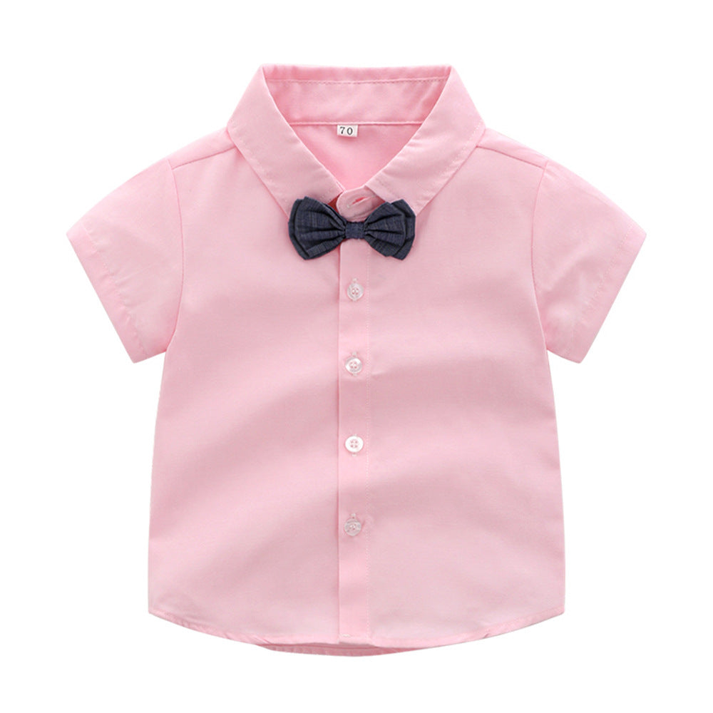 New summer korean style boys' clothing: boys' summer pink shirt, boys' summer outfits, children's wear
