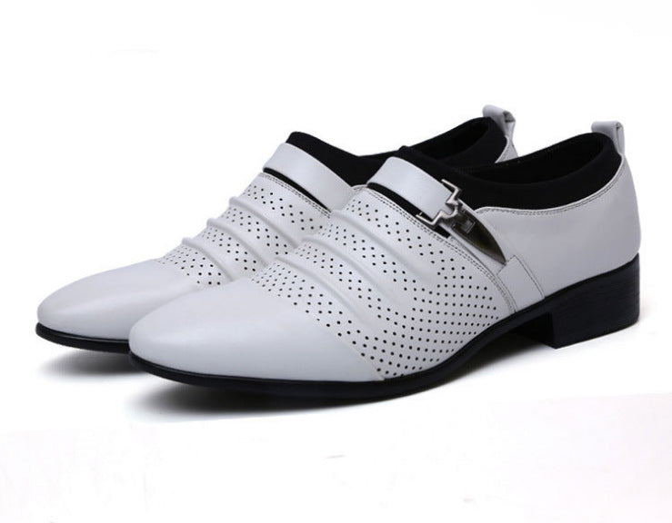 2024 new men's perforated leather dress shoes - business formal, breathable casual shoes - dropshipping available