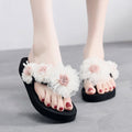 Women's flip-flops: chunky platform summer fashion high heel slippers, non-slip thong sandals, beach sandals, outdoor wedge heel slides