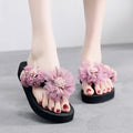 Women's flip-flops: chunky platform summer fashion high heel slippers, non-slip thong sandals, beach sandals, outdoor wedge heel slides
