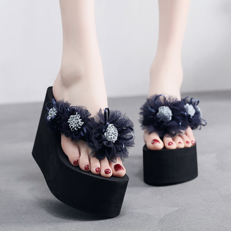 2026 spring new arrival: 11cm extra thick heel flip-flops - women's fashionable outdoor wear, versatile, non-slip beach sandals & slippers for summer