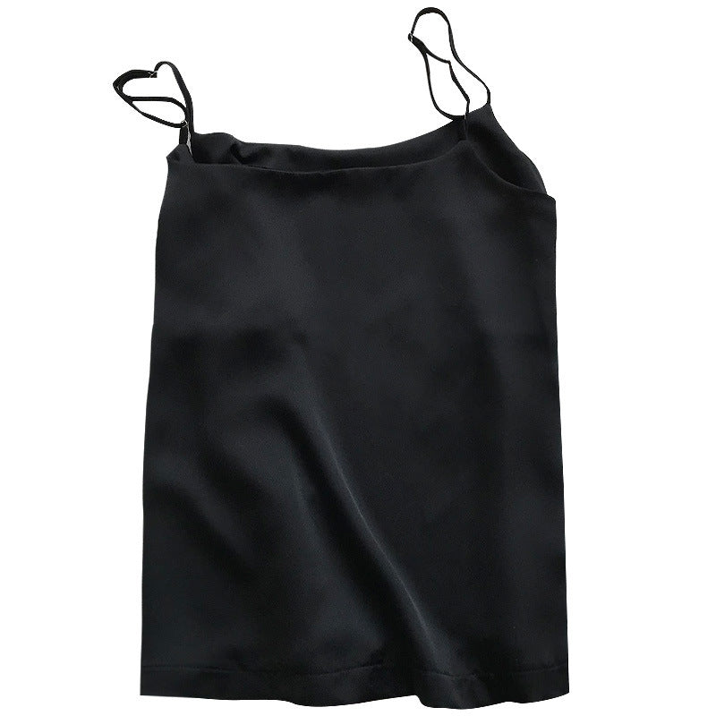 Ebyasummer inner wear or single wear textured satin spaghetti strap camisole women's ready stock