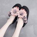 2026 summer wedge heel fashion anti-slip outdoor flip-flops women's beach vacation sandals
