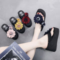 2026 summer wedge heel fashion anti-slip outdoor flip-flops women's beach vacation sandals