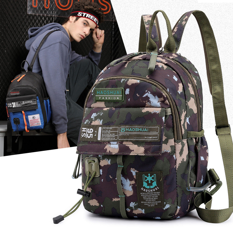 New men's and women's outdoor backpack, multi-functional waterproof chest bag, messenger bag, contrasting sports small backpack, mountaineering bag.