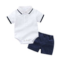 Summer baby boy polo shirt cotton khaki shorts two-piece setkids rompers suitboyclothing baby