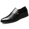 New men's business leather slip-on sandals - hollow-out design, breathable, perfect for weddings - dropshipping available