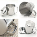 304 thickened stainless steel kids' sippy cup with handle and lid - perfect for office, home, school, kindergarten, milk, and water