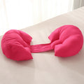 Semi-circular side sleeping pillow-rose red