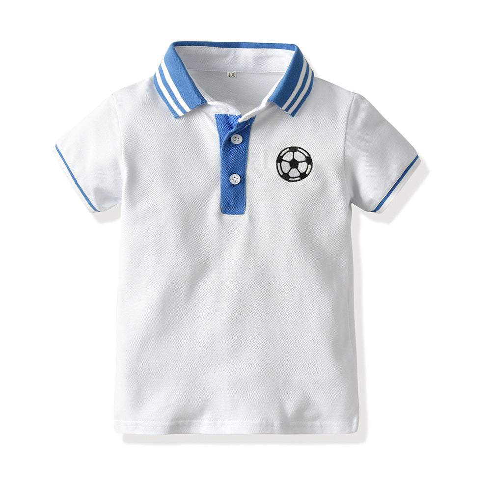 European and american new arrivals: boys' summer polo shirt & short set - trendy cotton outfit for kids