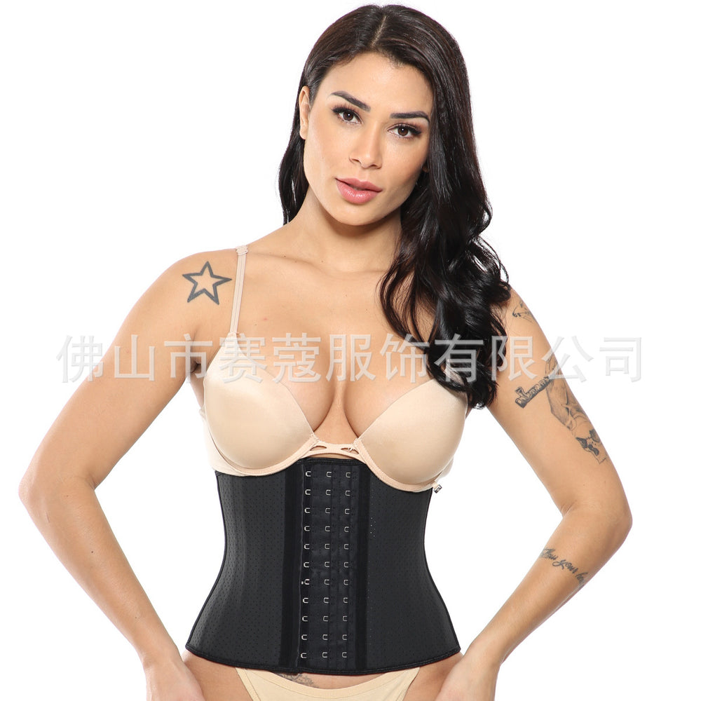 25 steel mesh latex corset 5a rubber body shaping corset belly belt breathable light and tight